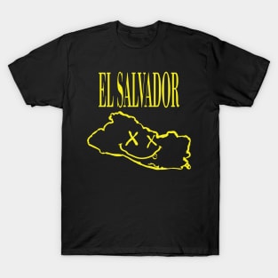 Vibrant El Salvador x Eyes Happy Face: Unleash Your 90s Grunge Spirit! T-Shirt